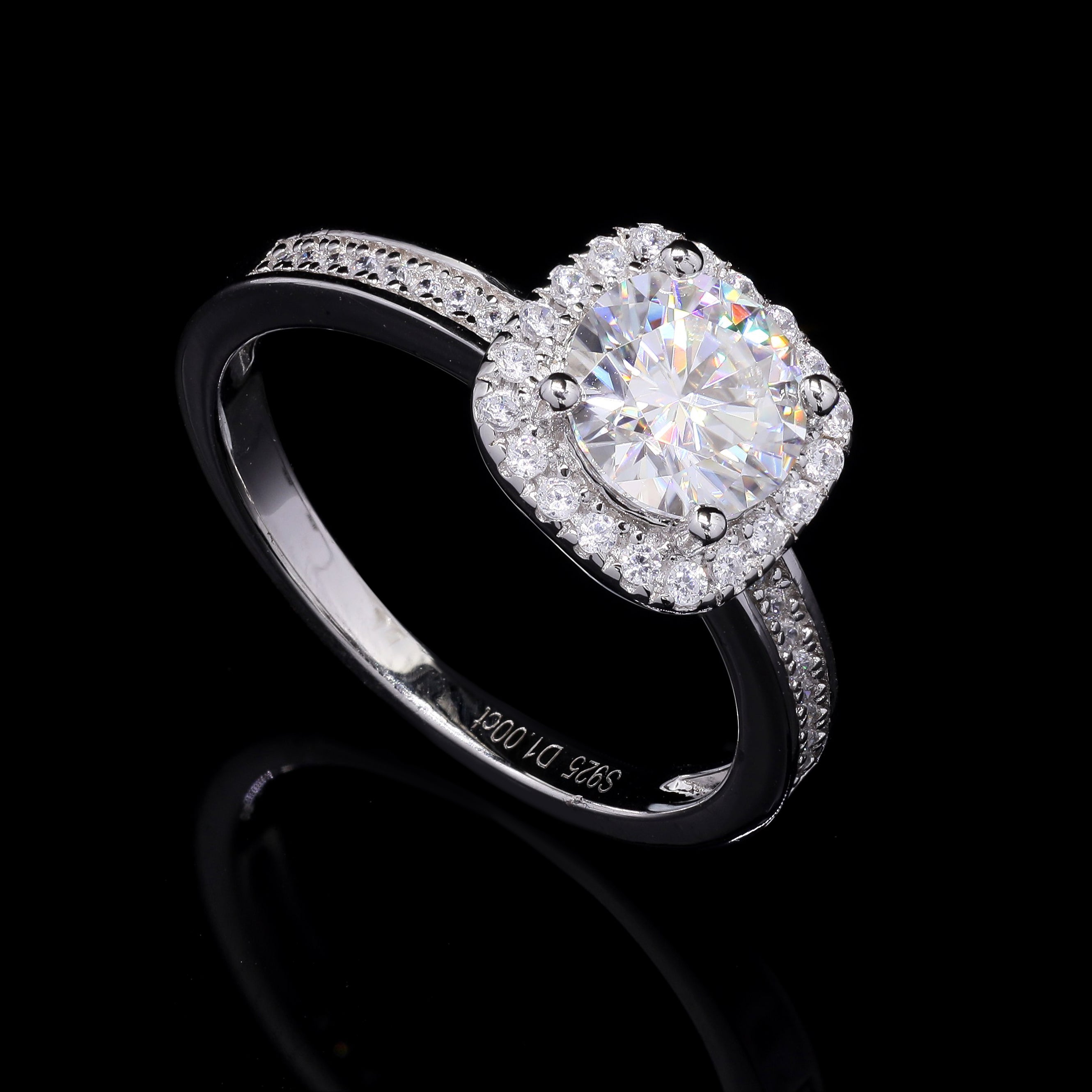 Eternal Bloom 2.25ct Moissanite Halo Engagement Ring – Round Cut Centerstone