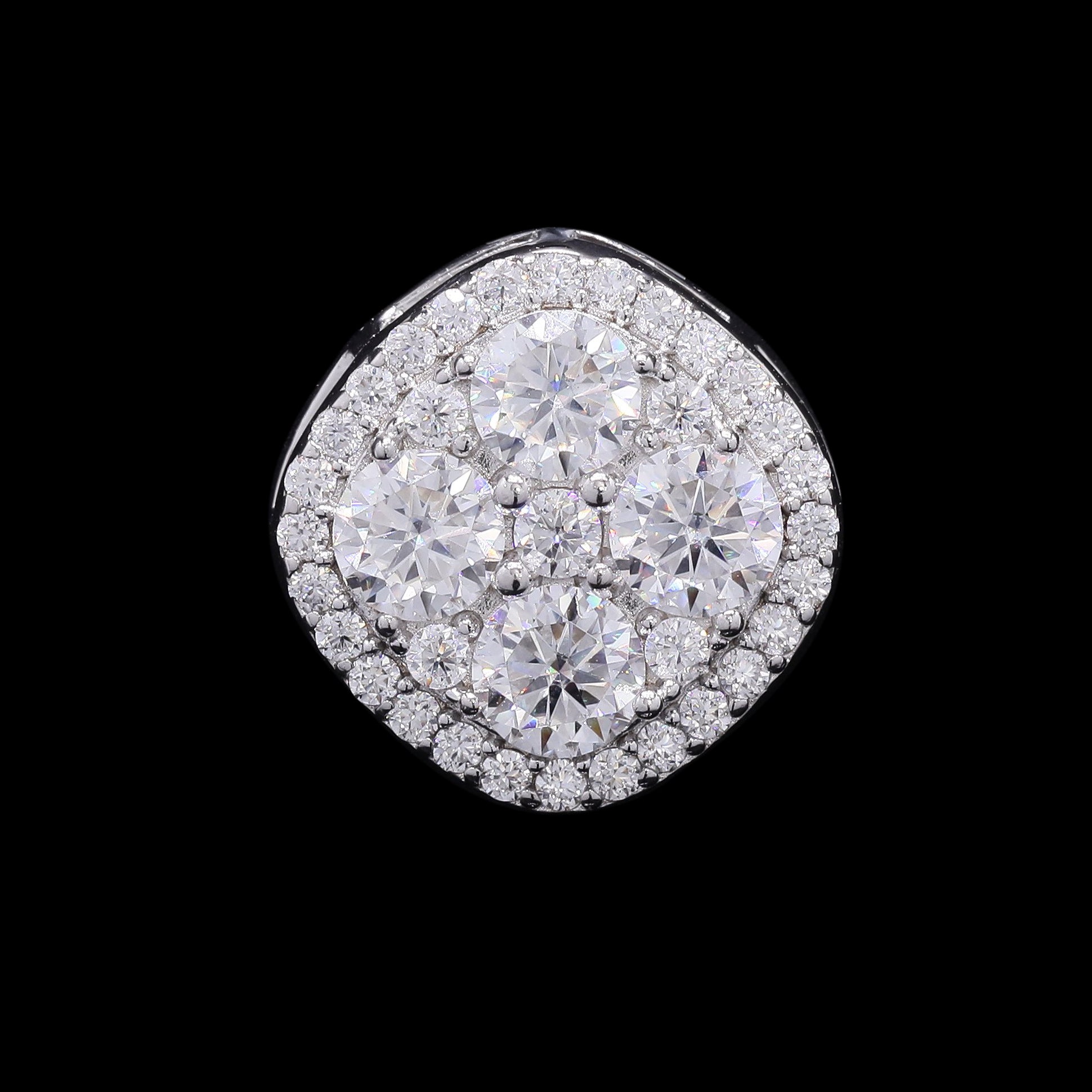 Cascade Brilliance 1.35ct Moissanite Pendant Necklace – Graduated Round Cut Design