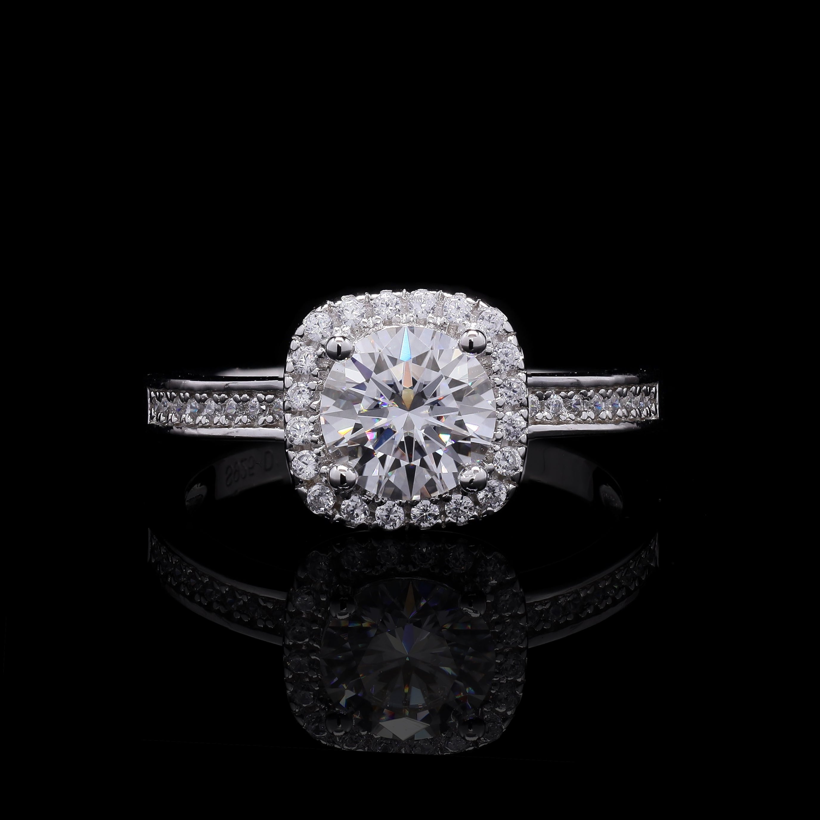 Eternal Bloom 2.25ct Moissanite Halo Engagement Ring – Round Cut Centerstone