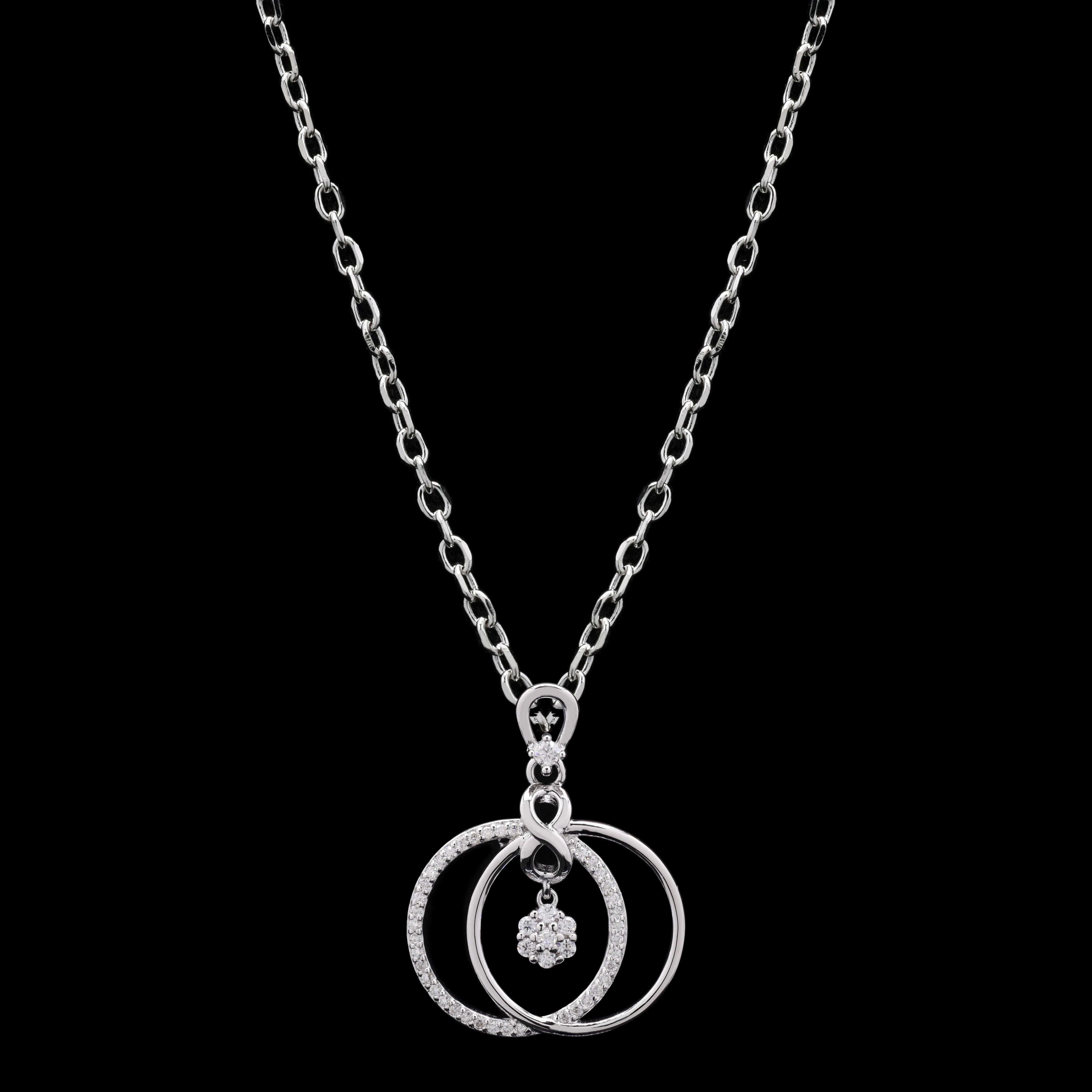 Eternal Harmony 0.5ct Moissanite Pendant Necklace – Infinity Double Circle Design
